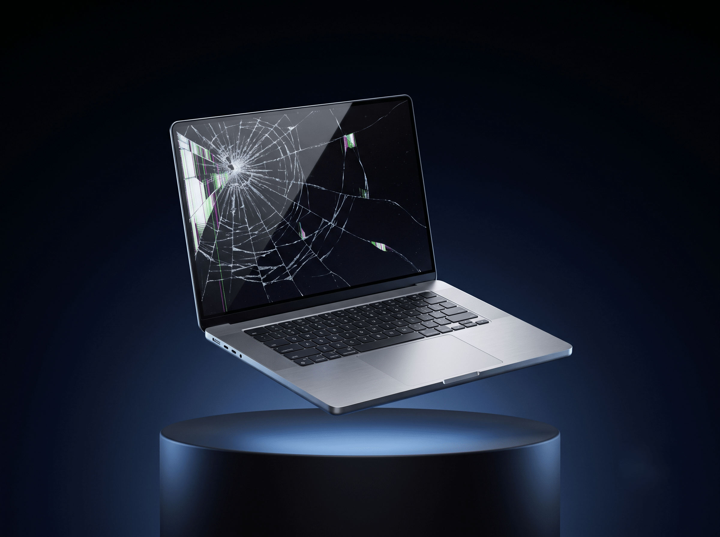 Pantalla de laptop agrietada, servicio de cambio de pantalla en Huamachuco