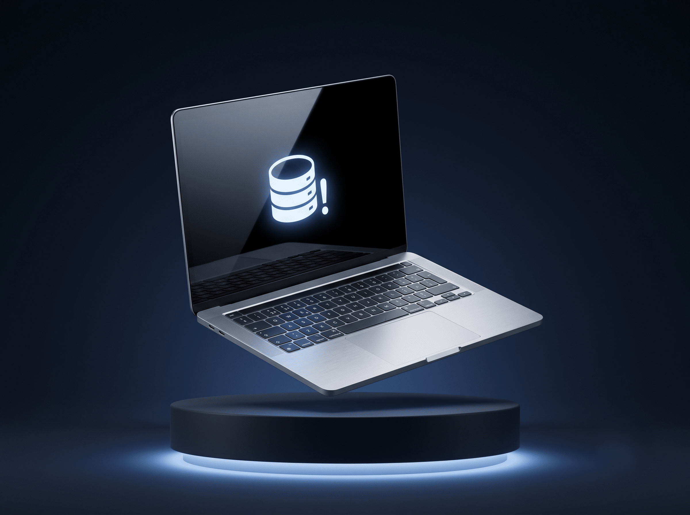 Laptop con ícono de disco duro dañado, recuperación de datos y cambio de disco en Huamachuco