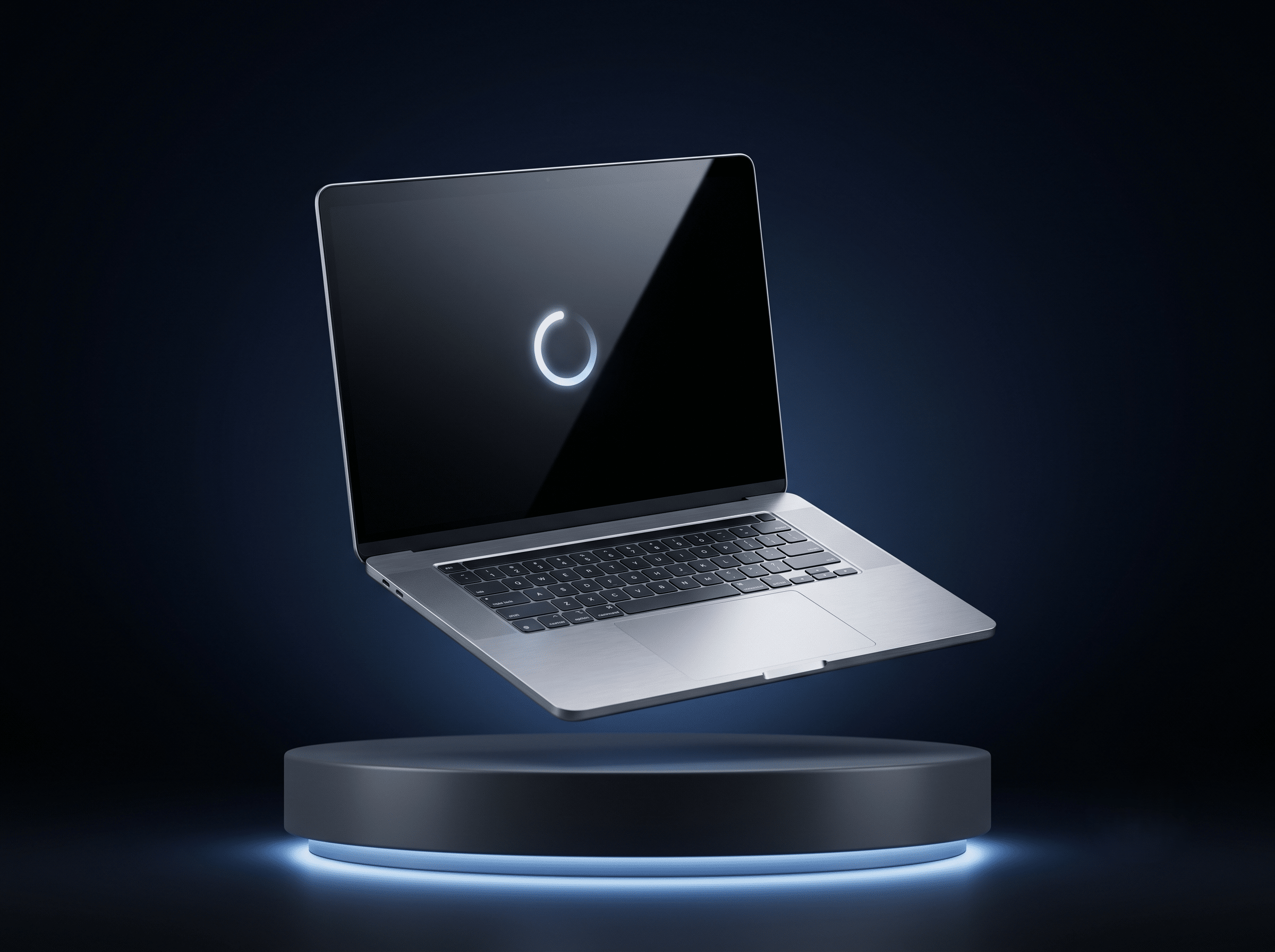 Laptop con ícono de proceso detenido, optimización por lentitud extrema en Huamachuco
